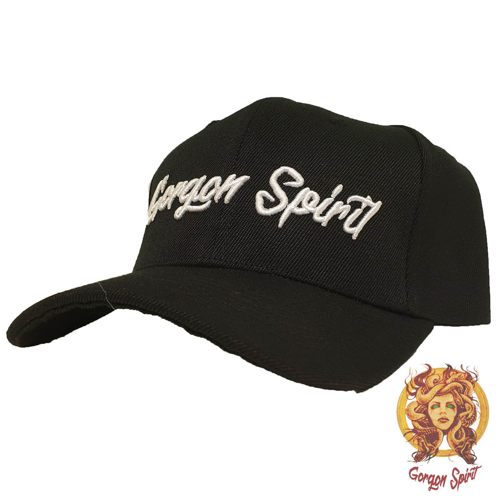 Gorgon Spirit - Baseball Cap - Plain Black - Embroidered Font