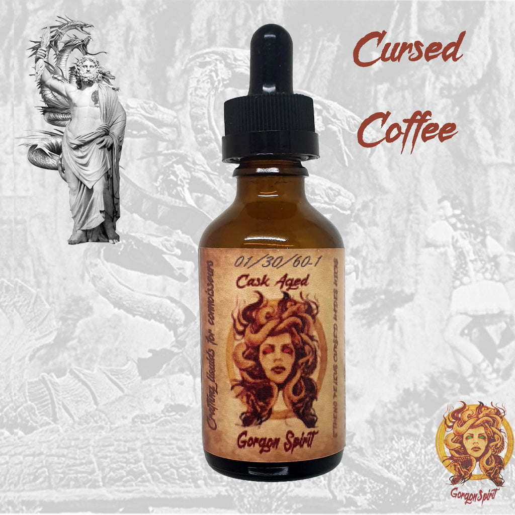 Gorgon Spirit - Cursed Coffee - 50ml Glass Bottle - Courvoisier V.S.O.P Based Cask eLiquid