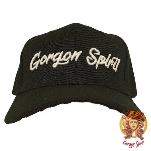 Gorgon Spirit - Baseball Cap - Plain Black - Embroidered Font