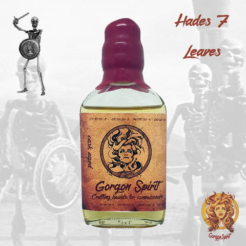 Gorgon Spirit - Hades 7 Leaves - 100ml Waxed Glass Bottle - Courvoisier V.S.O.P, 7 Leaves Tobacco Vanilla Custard, Cheesecake, Toffee Biscuit