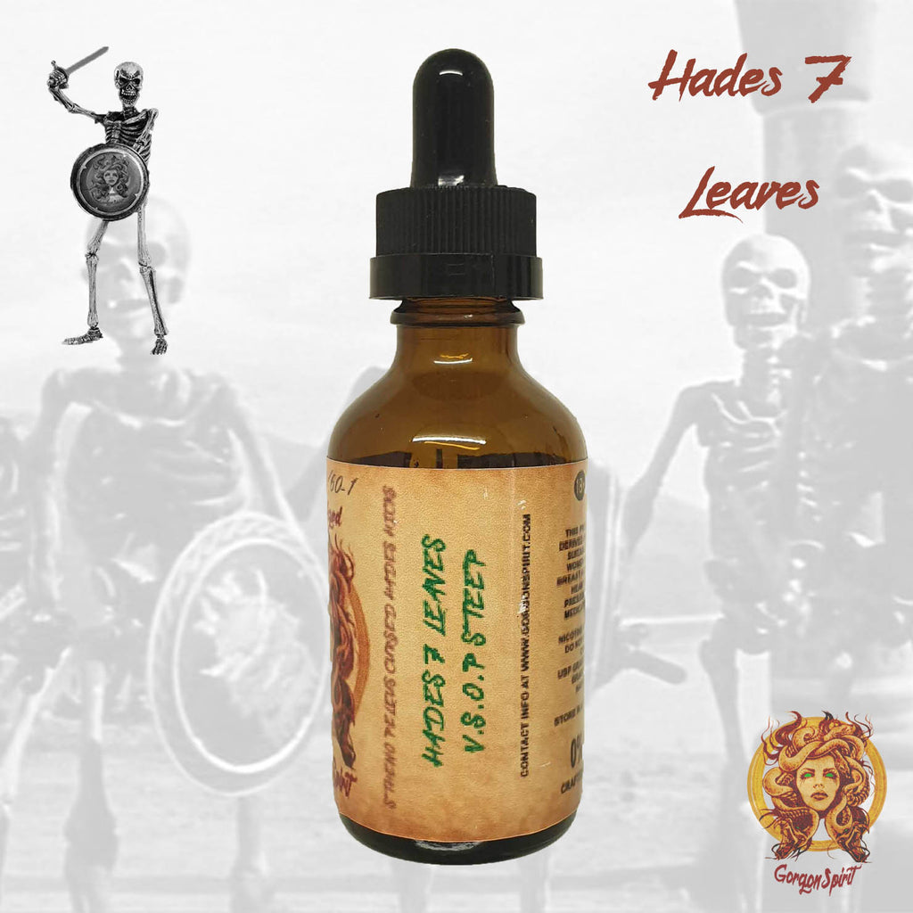 Gorgon Spirit - Hades 7 Leaves - 50ml Glass Bottle - Courvoisier V.S.O.P, 7 Leaves Tobacco Vanilla Custard, Cheesecake, Toffee Biscuit