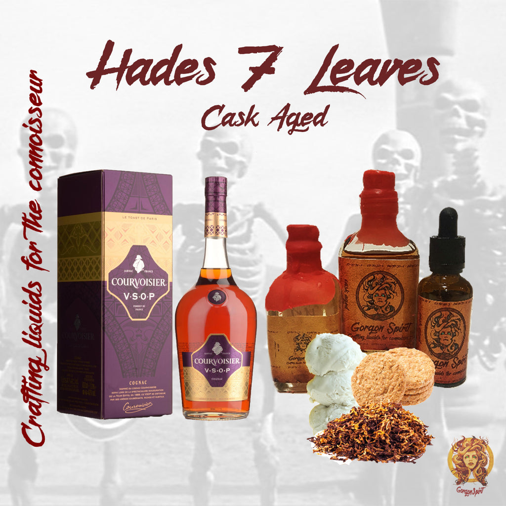 Gorgon Spirit - Hades 7 Leaves - Courvoisier V.S.O.P, 7 Leaves Tobacco Vanilla Custard, Cheesecake, Toffee Biscuit